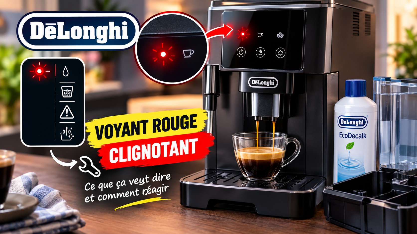 DeLonghi voyant rouge clignote