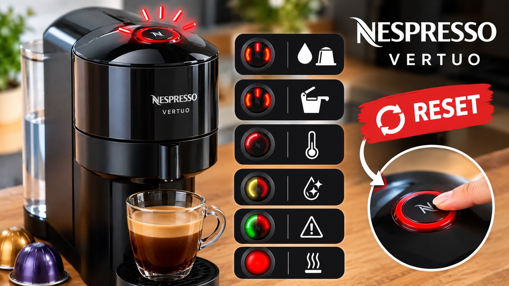 Nespresso Vertuo qui clignote rouge